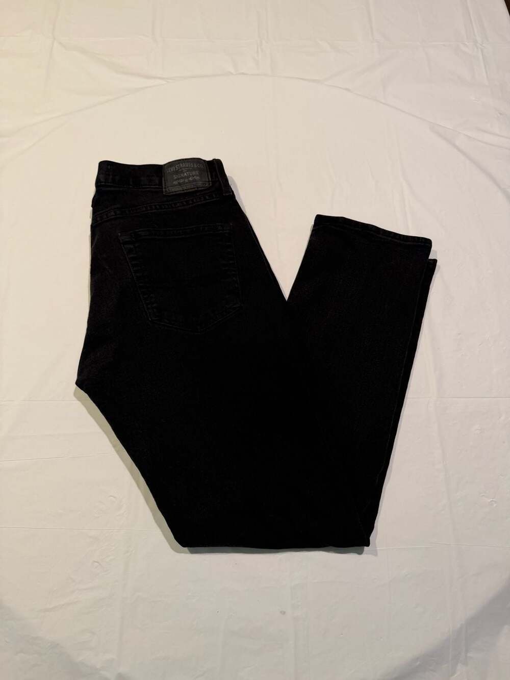 Levi Strauss Signature Men's Black Slim Fit Jeans 34x30